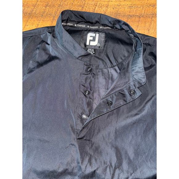 Mens Footjoy Black Wind Breaker Style Golf Vest Pockets 1/4 Snap Closure Size M - Picture 4 of 10